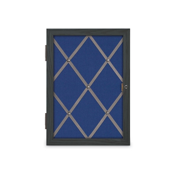 Sliding Door 8" Wood Framed Display Case, UVDC1650-OAK-MEDGRY